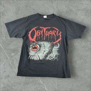 Vintage Obituary Shirt Men Large Black Brutal Death Metal Cause Of Death Y2K 90s